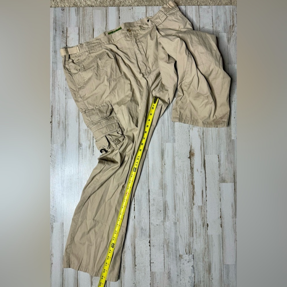 Orvis Pants 42 Men Beige Cargo Zip Front Adjustable Waist Straight Pockets - Picture 6 of 11